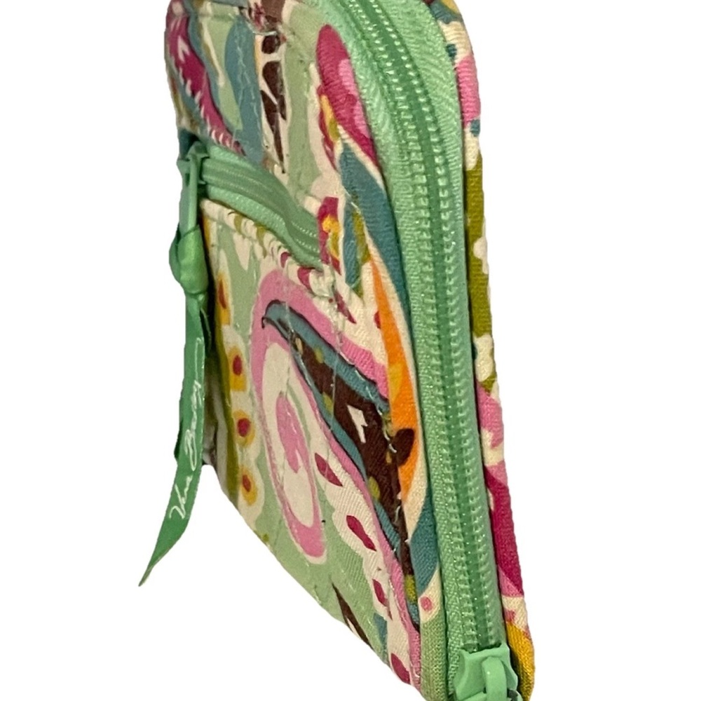 VERA BRADLEY TUTTI FRUITY Shoulder Bag & Matching Wallet Green & Pink Paisley - Picture 12 of 15